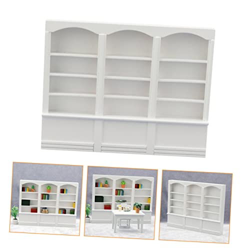 LIFKOME 1pc Mini Furniture Accessories Decked Accessories Book Display Case Mini Bookshelf Wooden Bookcase Locker Display Shelves Locker Miniture House Furniture Mini Furniture Accessory