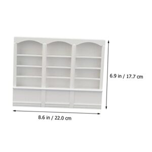 LIFKOME 1pc Mini Furniture Accessories Decked Accessories Book Display Case Mini Bookshelf Wooden Bookcase Locker Display Shelves Locker Miniture House Furniture Mini Furniture Accessory