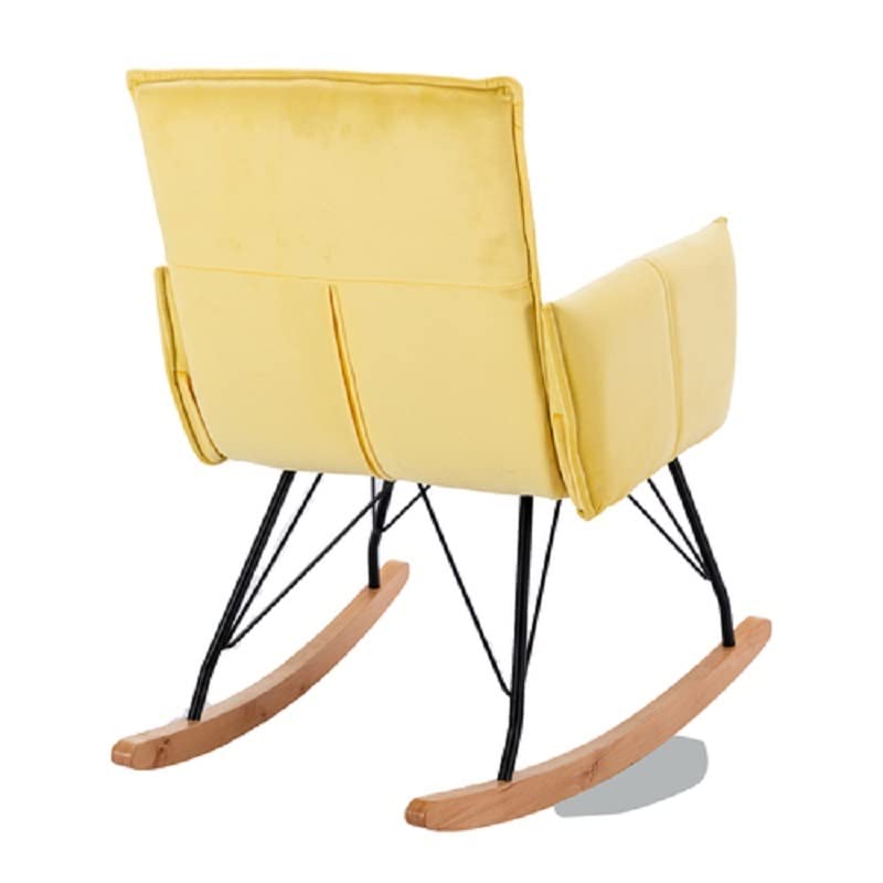 LEIGE Relax Rocking Chair Velvet Upholstered Rocker Chair Lounge Chair Cushion for Living Room