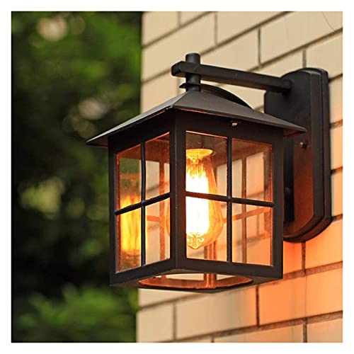 TAMSOI Outdoor Wall Lantern Black Matte Finish, Waterproof Exterior Wall Light Wall Mounted Sconce Lighting Fixture with Clear Shade Industrial Antique for Entryway Front Door Garage