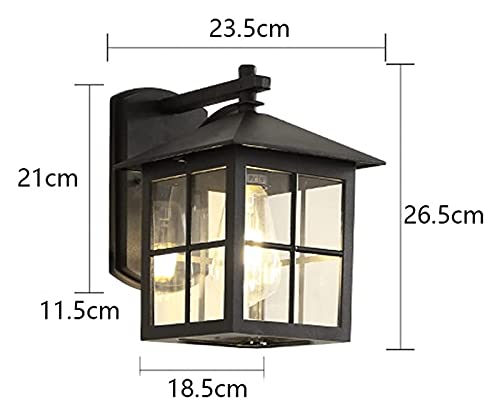 TAMSOI Outdoor Wall Lantern Black Matte Finish, Waterproof Exterior Wall Light Wall Mounted Sconce Lighting Fixture with Clear Shade Industrial Antique for Entryway Front Door Garage