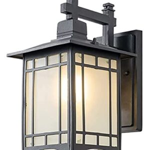 TAMSOI LED Outdoor Wall Light Fixtures Outdoor Wall Lanterns Waterproof Small Wall Sconce Black Metal Porch Lights Outside Lighting Wall Mount E27 for Garage Driveway Patio