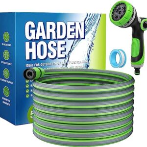 Expandable Garden Hose Water Pipe, 50FT Flexible Water Hose with 7 Function Spray Nozzle, Durable Triple Layer Latex Core Garden Hoses for Gardening Lawn Car Pet Washing