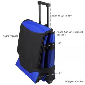 MoxAc Capacity of 60 cans can be Folded Insulation Roller Fresh Box - Royal Blue, The telescoping Handle and Wheels Make it Easy to Transport.