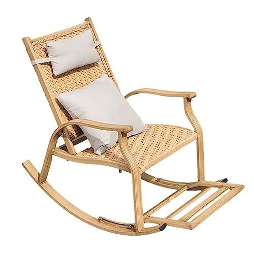 JHKZUDG PE Rattan Rocking Chairs,Patio Rocking Chairs, All-Weather Wicker Rocker Chair with Aluminum Alloy Frame,Garden Rattan Chairs,for Porch Backyard Poolside