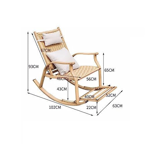 JHKZUDG PE Rattan Rocking Chairs,Patio Rocking Chairs, All-Weather Wicker Rocker Chair with Aluminum Alloy Frame,Garden Rattan Chairs,for Porch Backyard Poolside