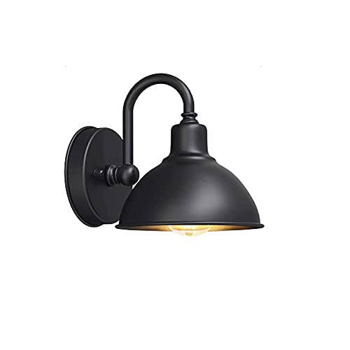 Bedroom wall lights, Wall Sconces, V-intage Industrial Country Farmhouse Wall Lantern Matte Black Iron Outdoor Wall Sconce IP65 Waterproof and Moisture-Proof Gooseneck Barn Light Villa Exterior Wall D