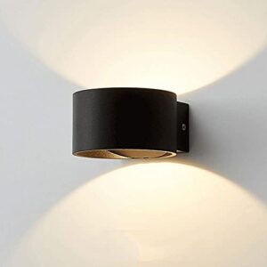 dubdog bedroom wall lights, wall sconces, modern black cylindrical outdoor wall mount light warm light 3000kled wall light matte finish die-cast aluminum wall lamp used in damp places sconce light
