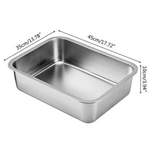 Stainless Steel Litter Bo for Cat and Rabbit Odor Control Non Stick Smooth Surface Easy to Clean Never Bend Rust roof