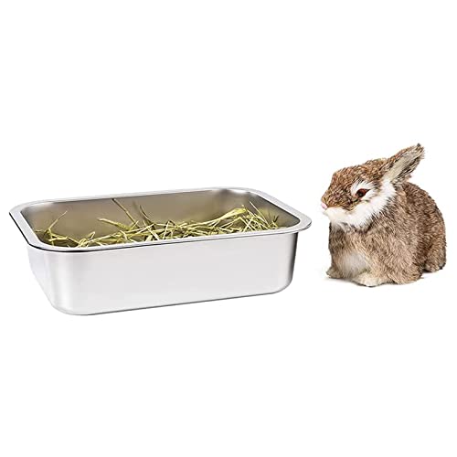 Stainless Steel Litter Bo for Cat and Rabbit Odor Control Non Stick Smooth Surface Easy to Clean Never Bend Rust roof