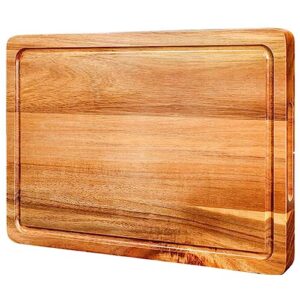 upkoch wood cutting board wooden chopping board kitchen large charcuterie boards butcher block for chopping meat vegetables fruits bread cheese appetizers
