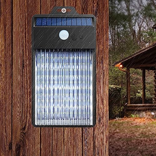 MaoTopCom Solar Sconce Lights Outdoor, 50 LEDs 3 Working Modes Solar Motion Sensor Lights Security Lights Solar Wall Lights for Garden Front Door Garage Fence Deck, White Light