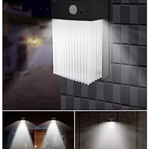 MaoTopCom Solar Sconce Lights Outdoor, 50 LEDs 3 Working Modes Solar Motion Sensor Lights Security Lights Solar Wall Lights for Garden Front Door Garage Fence Deck, White Light