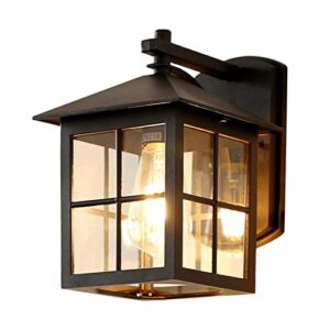 pehub waterproof sconce porch lights outdoor wall lantern 1 lights exterior wall sconce fixtures wall lamps with clear glass lights waterproof wall lantern in sand textured exterior light fixture