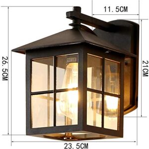 PEHUB Waterproof Sconce Porch Lights Outdoor Wall Lantern 1 Lights Exterior Wall Sconce Fixtures Wall Lamps with Clear Glass Lights Waterproof Wall Lantern in Sand Textured Exterior Light Fixture