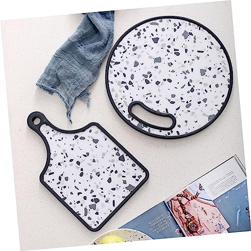 BESTonZON Fruit Tray Plastic Trays Wooden Trays Kitchen Chopping Tray Kitchen Cutting Board Wooden Carving Board Safe Chopping Board Cutting Sheets for Kitchen Plastic Cutting Board Terrazzo