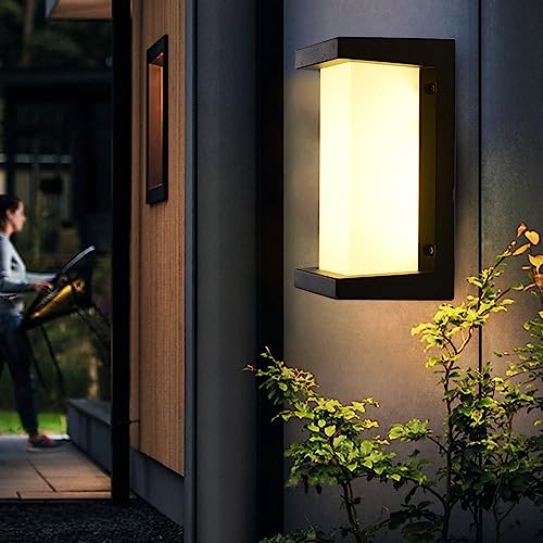 EAUSO Modern LED Wall Light Waterproof Exterior Outdoor Porch Sconce Lamp Fixture 18W