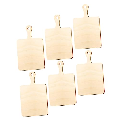 CORHAD 6pcs Home Accessories Decor Wood Chopping Boards Wood Decor Interesting Kindergarten Home Supplies Chopping Board Set Cutting Board Decorate Mini Cut Wood Accessories Wooden