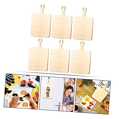 CORHAD 6pcs Home Accessories Decor Wood Chopping Boards Wood Decor Interesting Kindergarten Home Supplies Chopping Board Set Cutting Board Decorate Mini Cut Wood Accessories Wooden