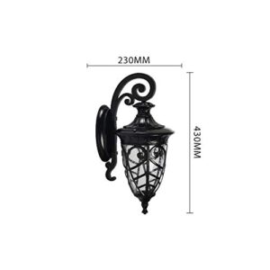 PEHUB European Retro Waterproof Wall Sconce Outdoor Lighting Clear Glass Lantern Wall Lamp Anti-Rust Wall Light Front Porch Garage Entrance Decorative Fixture Surface Mount Exterior Light Fixture