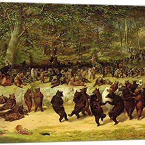 ARTCANVAS The Bear Dance 1850 Canvas Art Print by William Holbrook Beard - 12" x 8" (0.75" Deep)