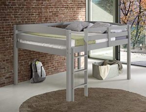 concord junior loft bed, full, grey