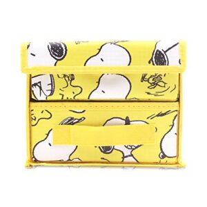 FINEX Yellow Snoopy Foldable Storage Organizer Box for Desk - with Removable Drawer