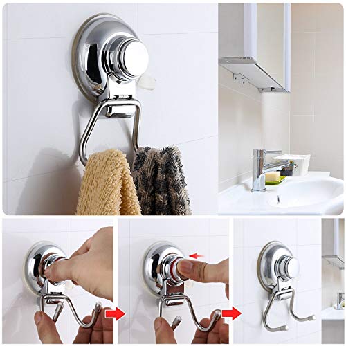 Mac Home Life Heavy Duty Suction Cup Double Hook - Perfect for Glass and Mirrors, Wreath Hanger, Towel Hooks, Loofah Holder, Hanger for Kitchen/Bathroom Accessories, Strong But Won't Damage Paint!