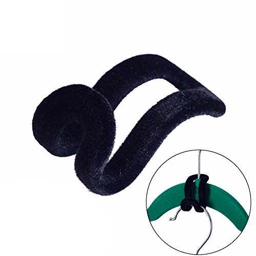 KISEER Mini Cascading Hanger Hooks, 50 Pcs Hanger Connection Hook for Clothes Hanger or Velvet Hanger (Black)