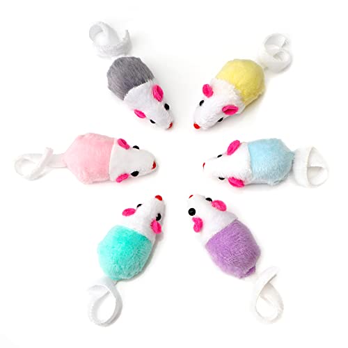 CHIWAVA 36 Pack 1.8 Inch Small Interactive Cat Toys Mice with Catnip Rattle Sound Mouse for Indoor Cats Kitten Play