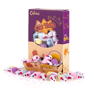 chiwava 36 pack 1.8 inch small interactive cat toys mice with catnip rattle sound mouse for indoor cats kitten play