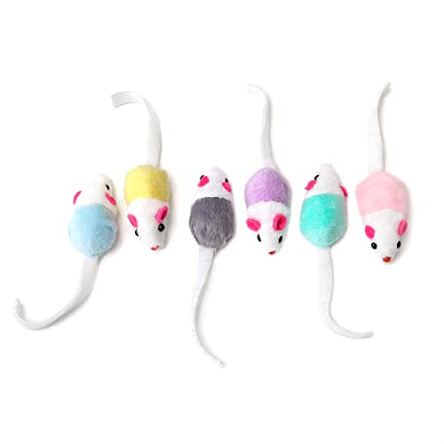 CHIWAVA 36 Pack 1.8 Inch Small Interactive Cat Toys Mice with Catnip Rattle Sound Mouse for Indoor Cats Kitten Play