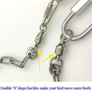 ebamaz Pet Bird Leash Parrot Foot Chain Stainless Steel 304 Anklet Ring (Model 15, 14.5mm)
