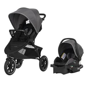 Evenflo Folio3 Stroll & Jog Travel System with LiteMax 35 Infant Car Seat, Skyline