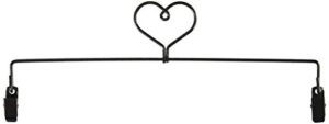 ackfeld manufacturing 12in heart clip holder hanger, charcoal, 0.3x15x8.5 inch