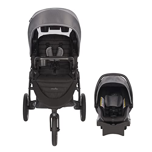 Evenflo Folio3 Stroll & Jog Travel System with LiteMax 35 Infant Car Seat, Skyline