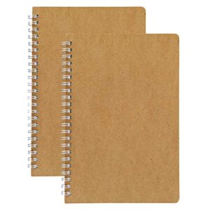 HULYTRAAT Spiral Journal Blank Sketch Book Pad, 5.5 x 8.25 Inches A5, Kraft, 80-Page 40-Sheet Drawing Notebook 2-pack (NBP2)