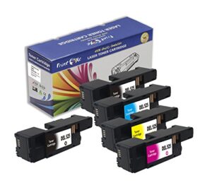 printoxe™ compatible 5 toners replacement for dell e525w set + black, 5 toner cartridges (non oem) in combo pack (2 black, cyan, magenta, yellow) high yield e525
