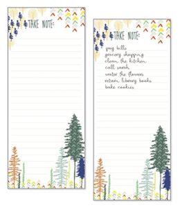set of 2- forest list pad, notepad, shopping list grocery list with attachable magnet