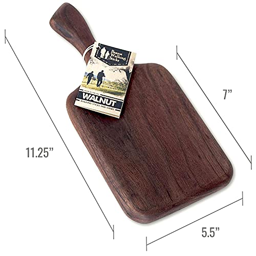 Brazos Home Dark Walnut Wood Cutting Board for Kitchen, Seasoned, Chopping Board, Wood Cheese Board, Charcuterie Platter, Ideal for Serving or Chopping Fruit, Vegetables, Cheese or Meat, 11x6, Small