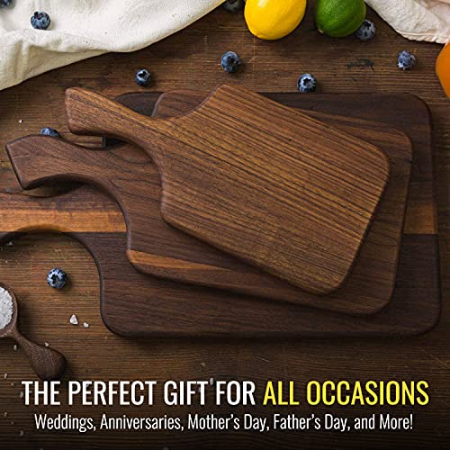 Brazos Home Dark Walnut Wood Cutting Board for Kitchen, Seasoned, Chopping Board, Wood Cheese Board, Charcuterie Platter, Ideal for Serving or Chopping Fruit, Vegetables, Cheese or Meat, 11x6, Small