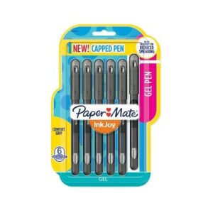 paper mate inkjoy gel retractable pens, 0.7mm, medium point, 12-count (black) (6 count)