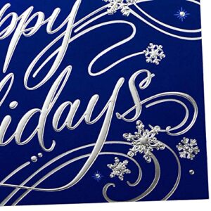 Hallmark Boxed Holiday Cards, Happy Holidays (40 Blue and Silver Cards with Envelopes) (1XPX5163)