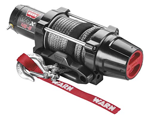 WARN 101040 VRX 45-S Powersports Winch with Handlebar Mounted Switch and Synthetic Rope: 1/4" Diameter x 50' Length, 2.25 Ton (4,500 lb) Capacity