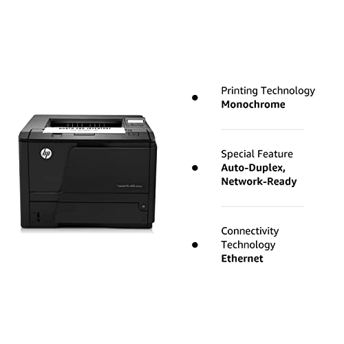 HP LaserJet Pro 400 M401dne Monochrome Printer (CF399A) - (Renewed)