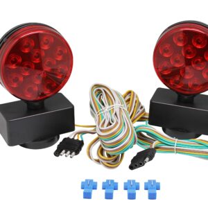 MAXXHAUL 50015 12V Magnetic LED Towing Lights With Magnetic Base - DOT Compliant, 1 Pack
