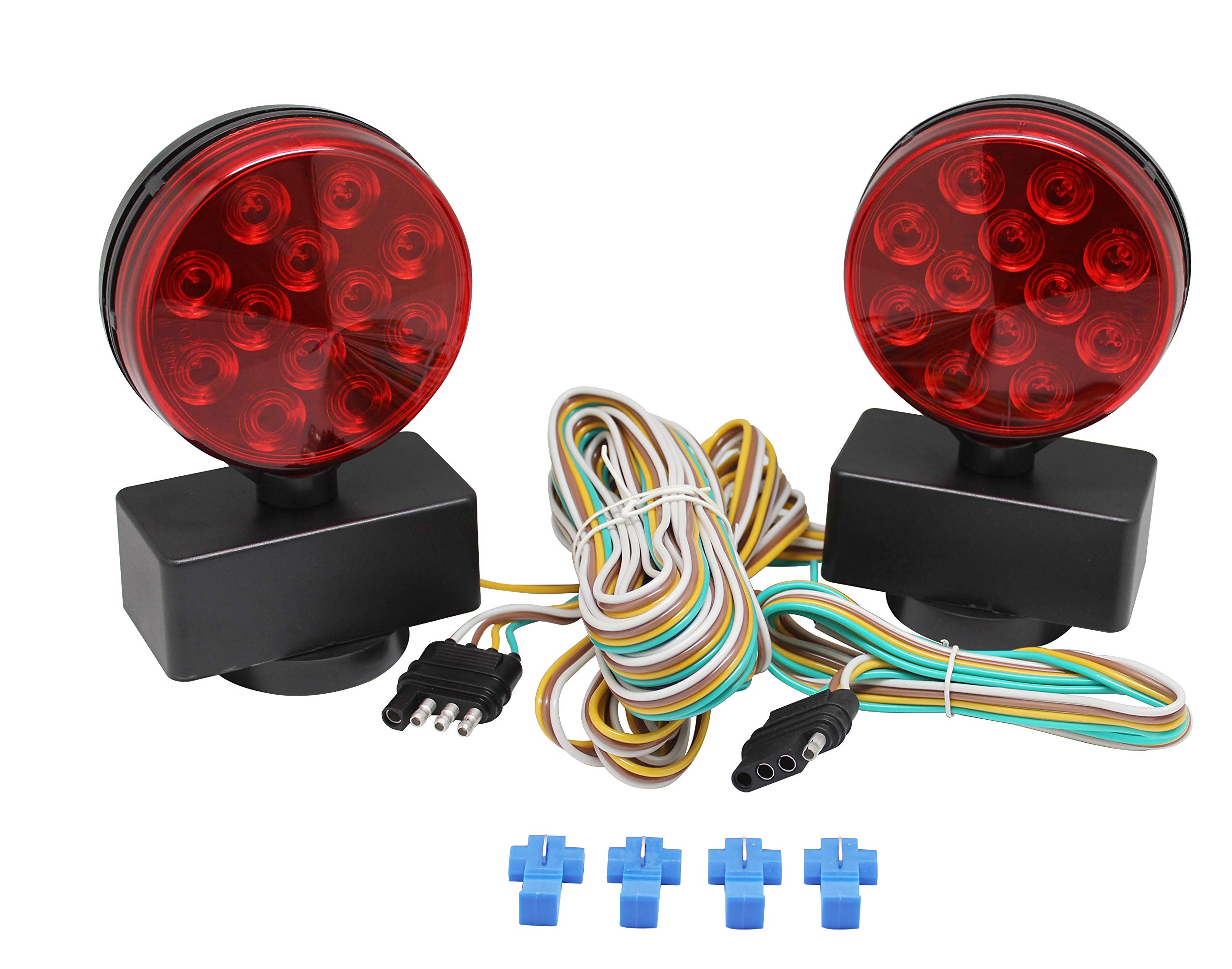 MAXXHAUL 50015 12V Magnetic LED Towing Lights With Magnetic Base - DOT Compliant, 1 Pack