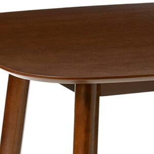 Christopher Knight Home Bass Mid Century Modern Square Faux Wood Dining Table, Walnut Finish, 35.75D x 35.75W x 30H in