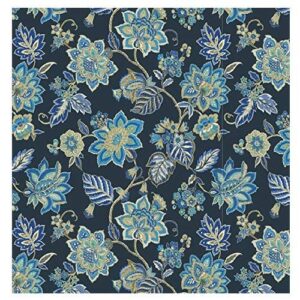 stitch & sparkle 100% cotton duck 45" width floral blue color sewing fabric by the yard,d001g0404