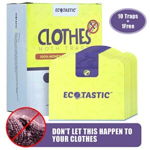 ECOTASTIC Clothing Moth Traps - 11 Count - Foldable Moth - Eco-Friendly Hassle Control - Pheromone Technology - Closet Mothballs - Wood/Carpet/Clothes